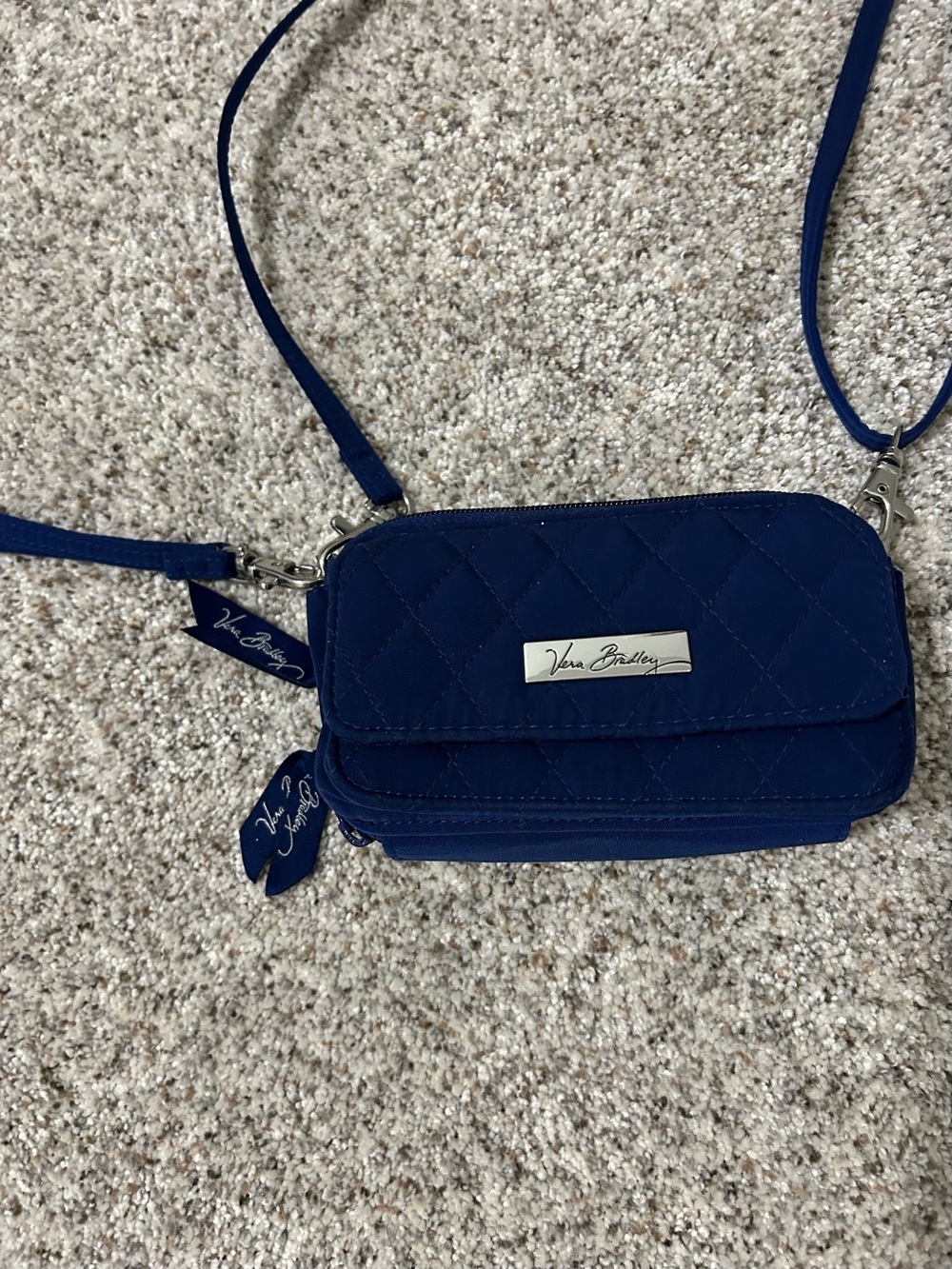 Vera Bradley Navy Quilted Crossbody Organizer